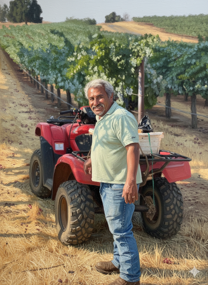 Juan Buskada, caretaker of the estate vineyard